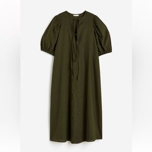 NWT! H&M tie detail linen blend dress.